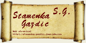 Stamenka Gazdić vizit kartica